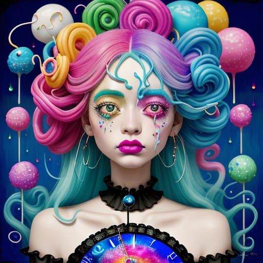 Vibrant Candy Clocks in Whimsical Art