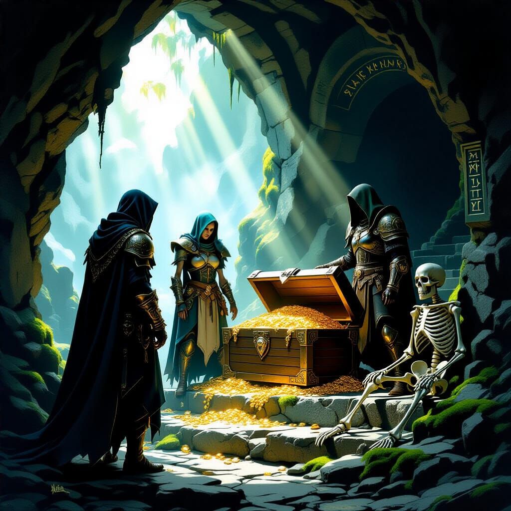 Fantasy Heroes Discover Treasure in Lost Cavern