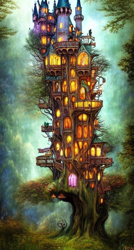 Fairytale Princess Castle Treehouse in Gothic Style