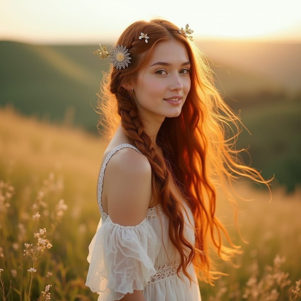 Auburn Beauty in Golden Light