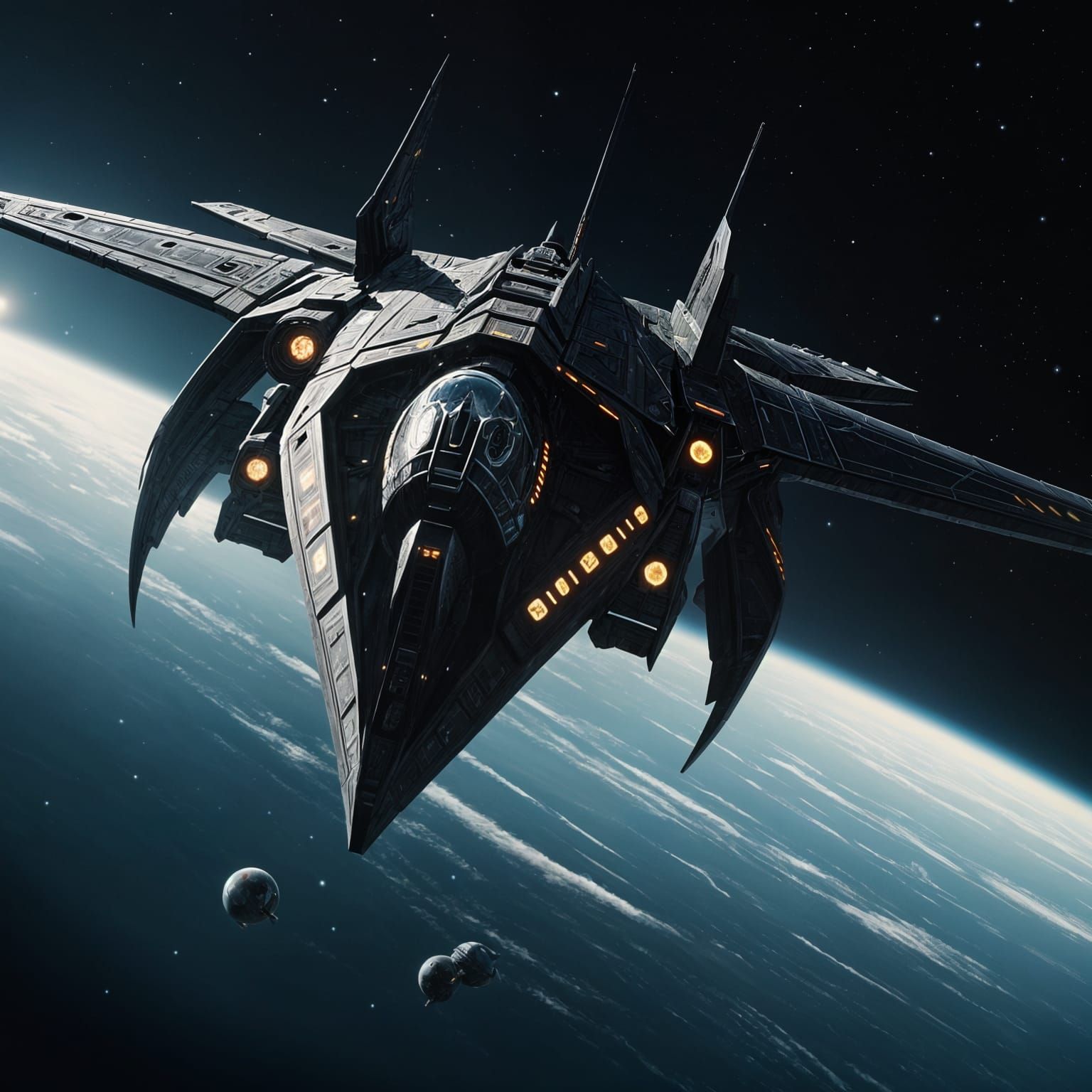 Majestic Klingon Bird of Prey Starship in Epic Nebula Backgr...