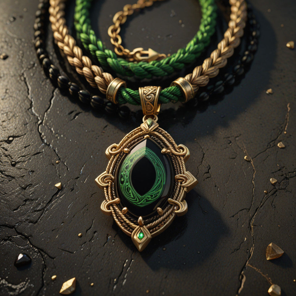 Ethereal Ornament: Majestic Black Onyx with Iridescent Green...