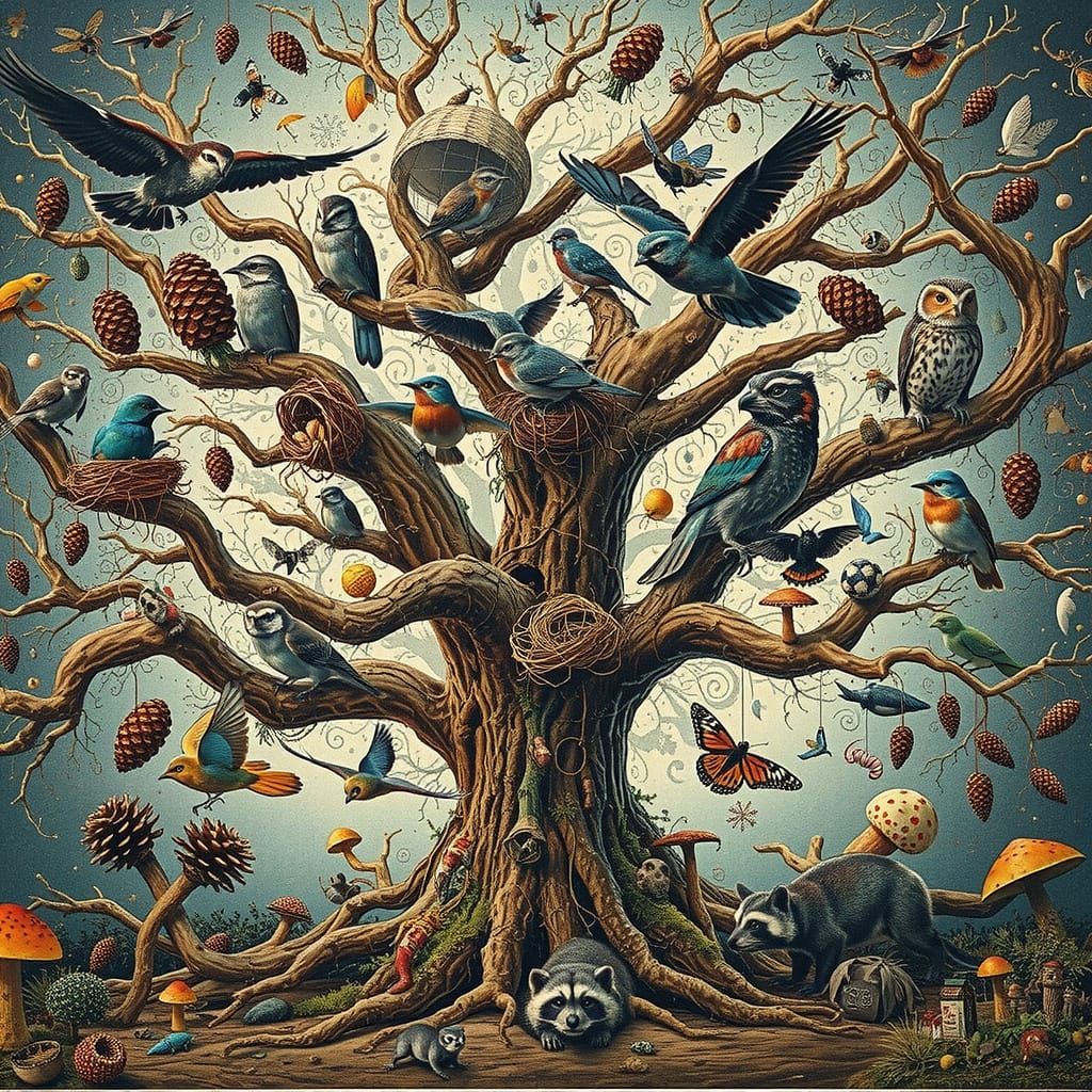 Intricate Tree of Life in Maximalist Style