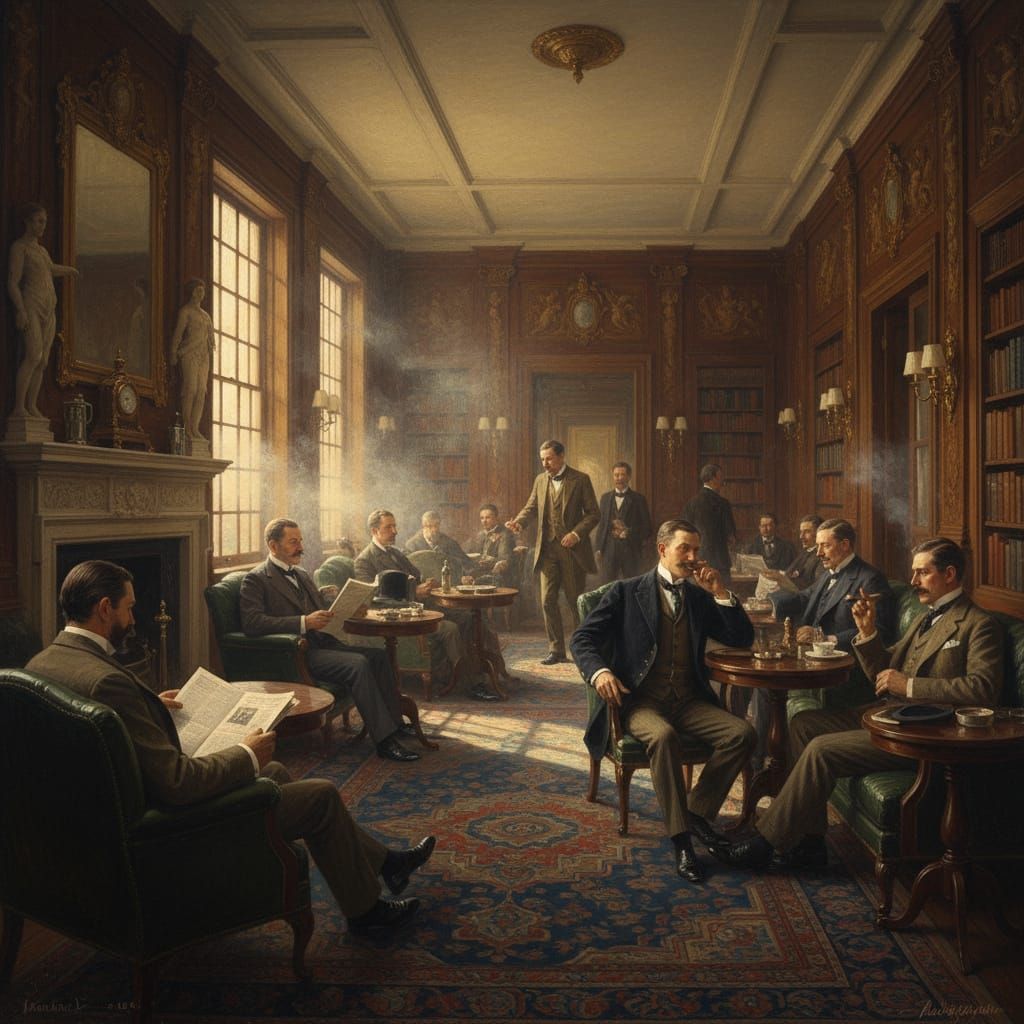 Titanic First Class Smoking Room: Opulent 1910s Photography