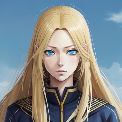 a Girl with dirty blond hair , blue  eyes