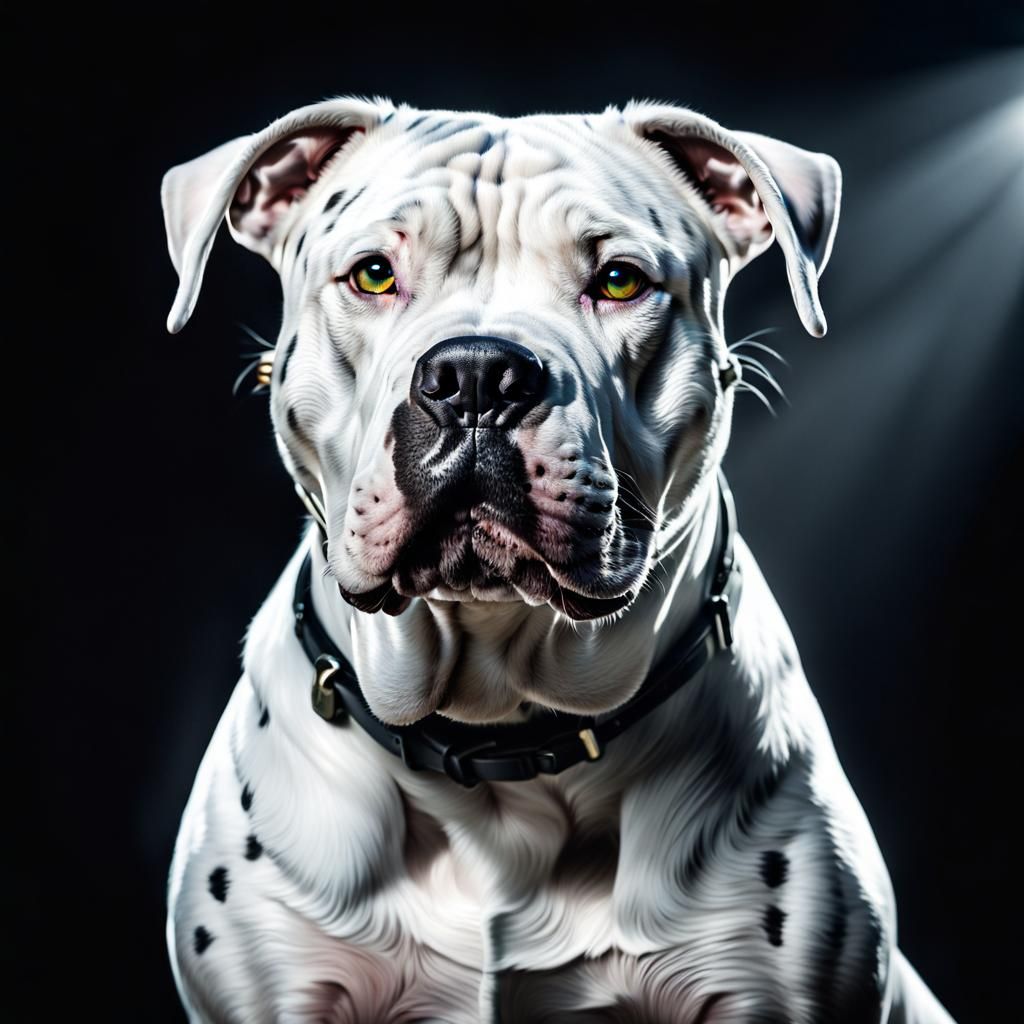 White Pitbull Mastiff Mix in High Resolution