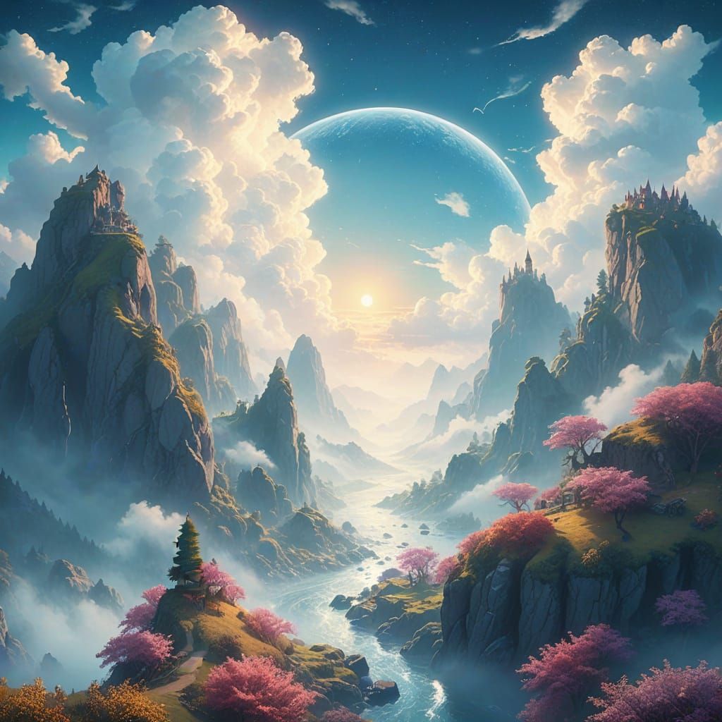 Surreal Landscape Portrait in Vibrant Colors