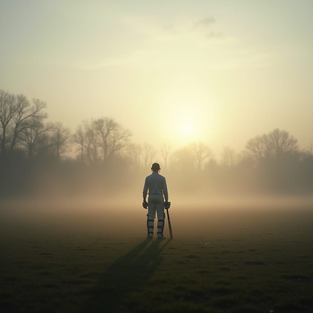 Cricket Fielder in Twilight Atmosphere, Inspired by Classic ...