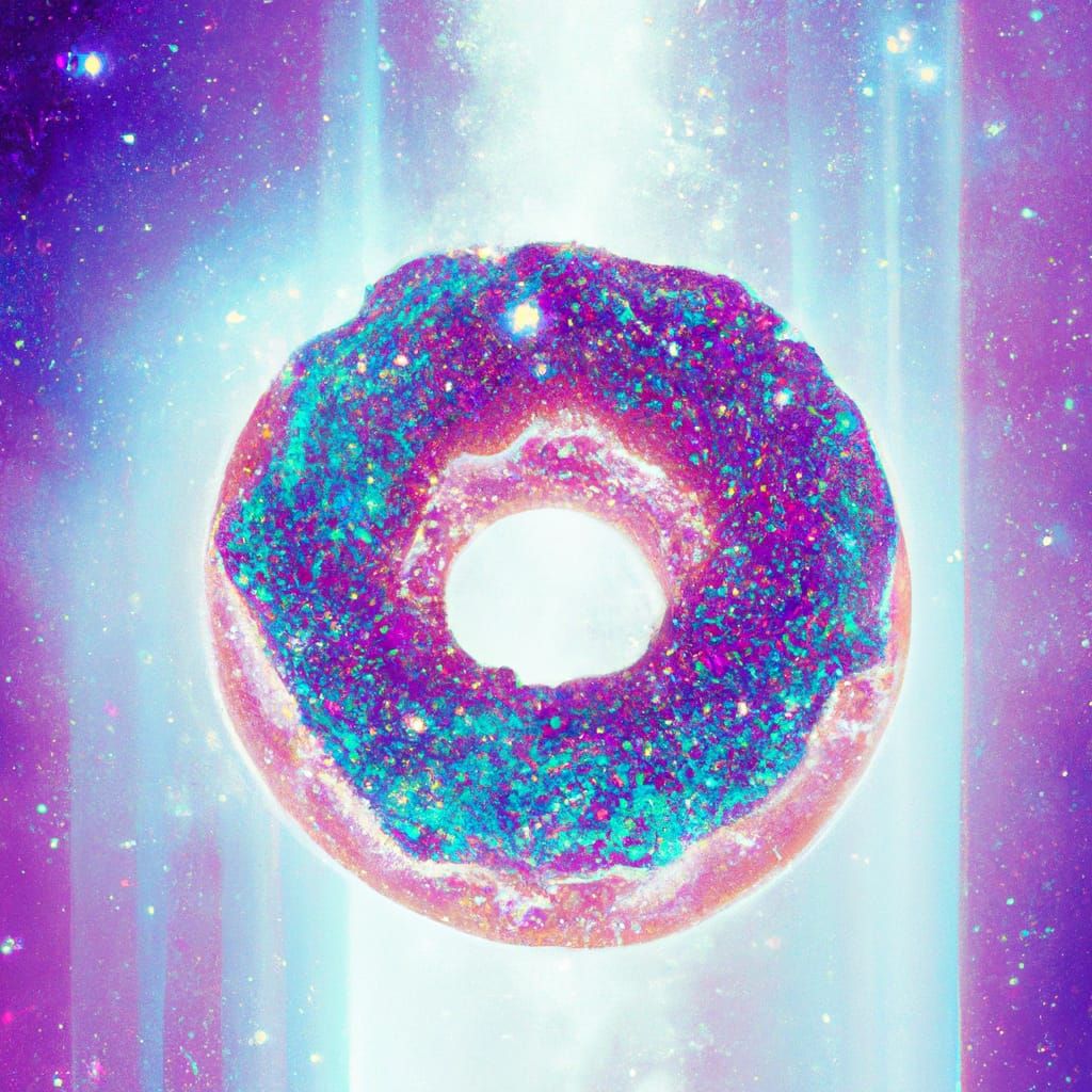 Cosmic Doughnut in Astral Holographic Illustration