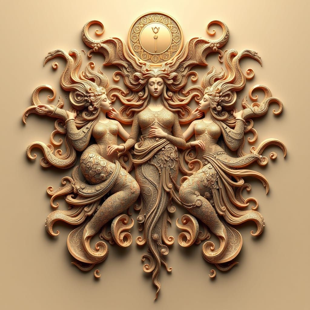 Abstract Fractal Image of the Fates in 4K