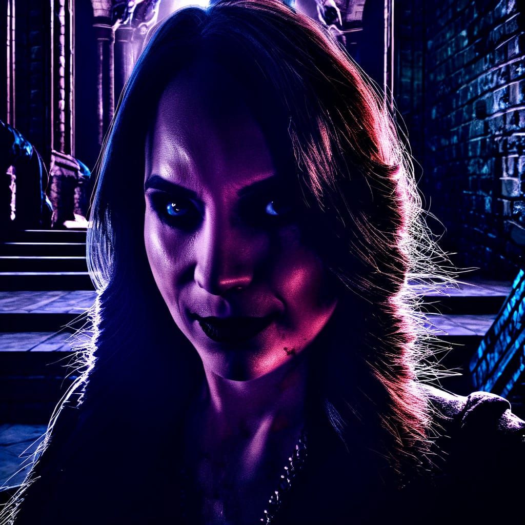 Female Vampire in Gothic Castle, Rutkowski Style
