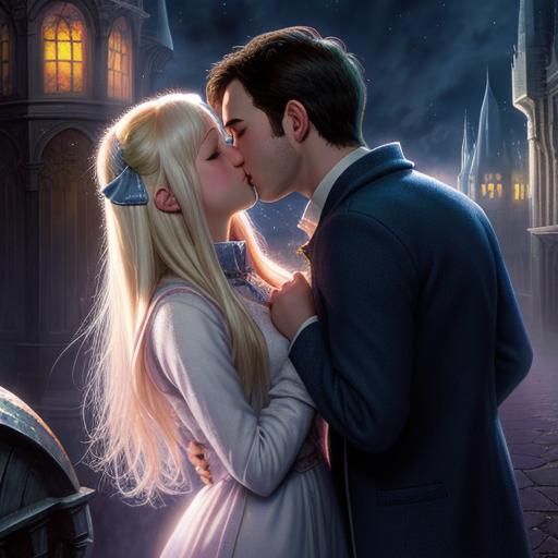 Ethereal Kiss in a Hyperdetailed Fantasy Scene