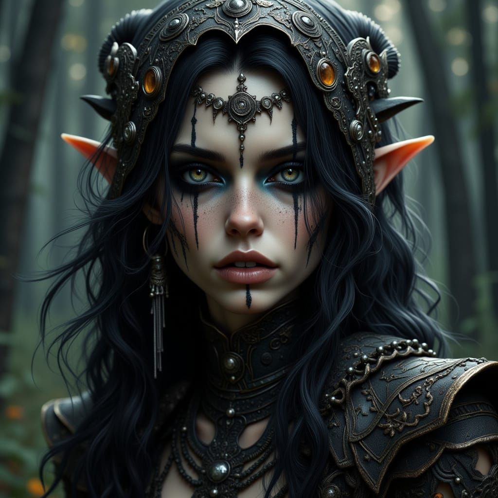 Gothic Elf in Shadows