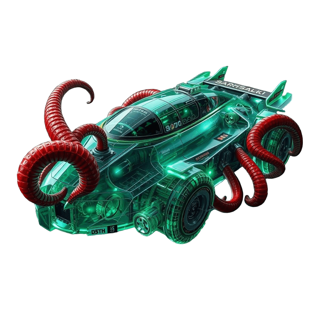 Crystal Pirate Ship Race Car in Steampunk Style