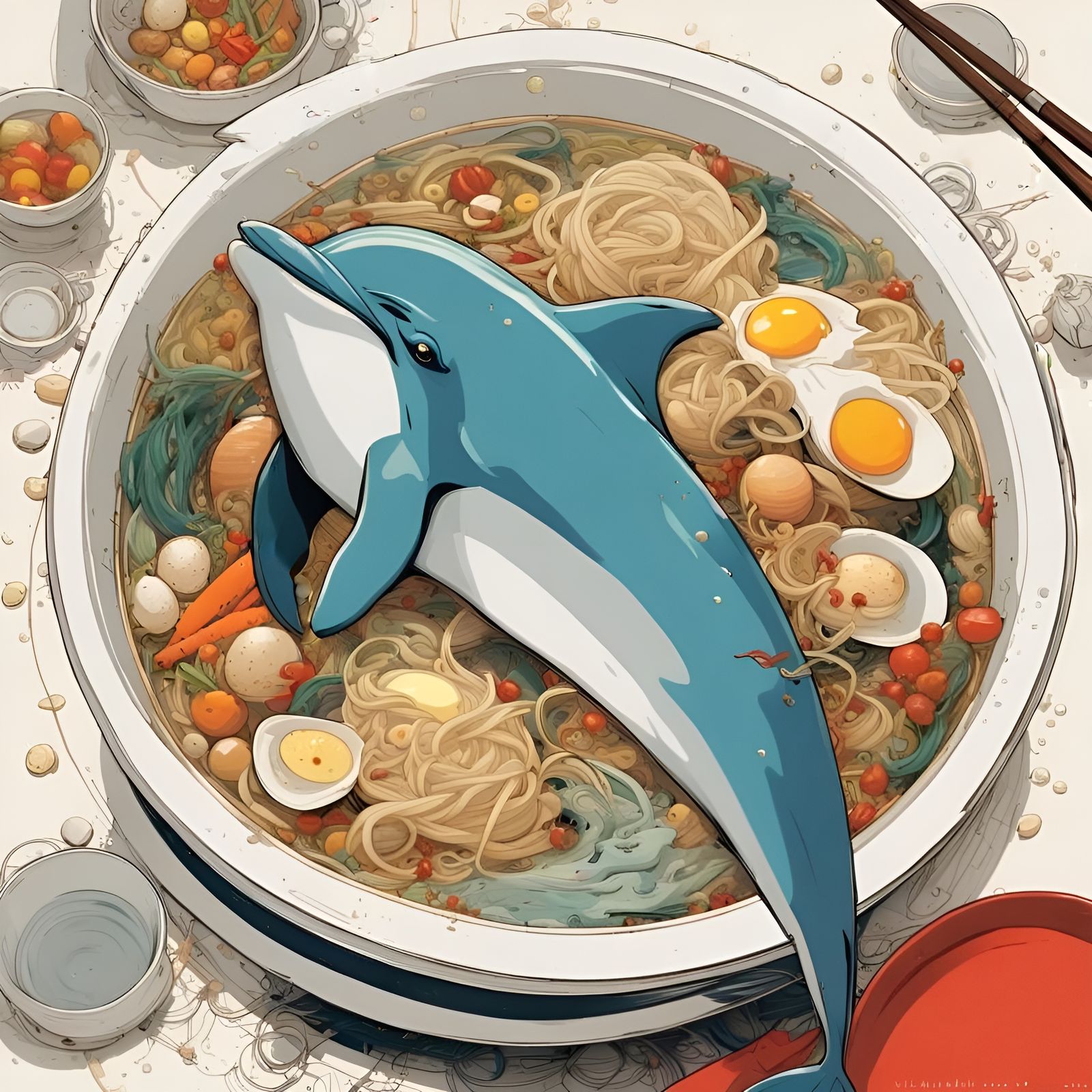Dolphin soup bowl