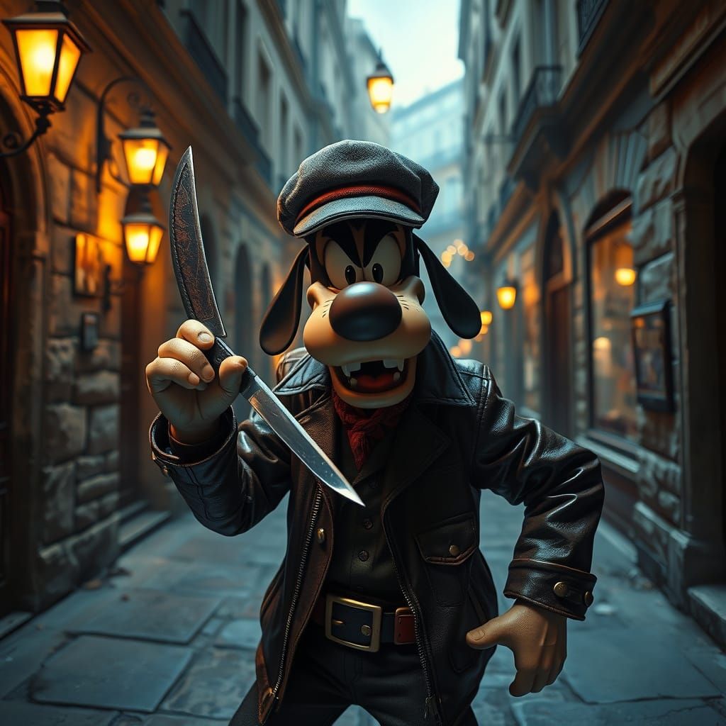 Mysterious Paris Alleyway in Dark Whimsy Style