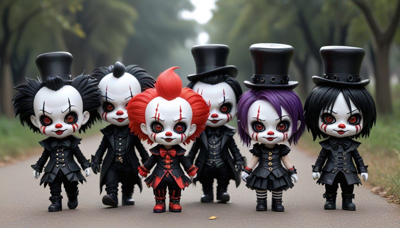chibi goth clown parade