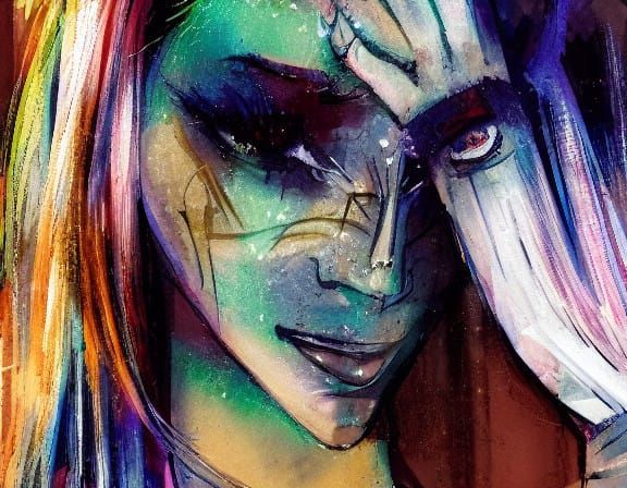 Angel in Mourning, Quick Brushstrokes