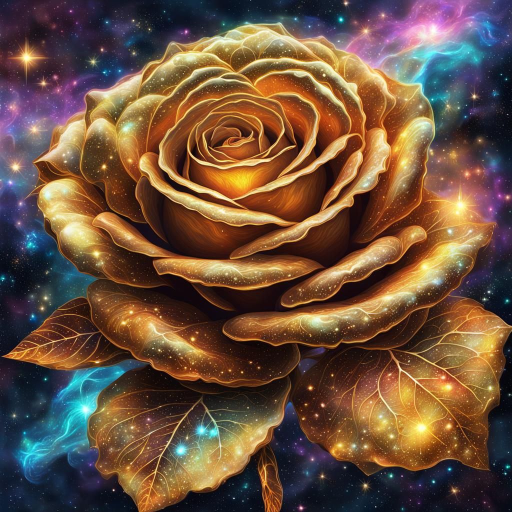 Cosmic Rose in Nebula Galaxy: Astral Illustration