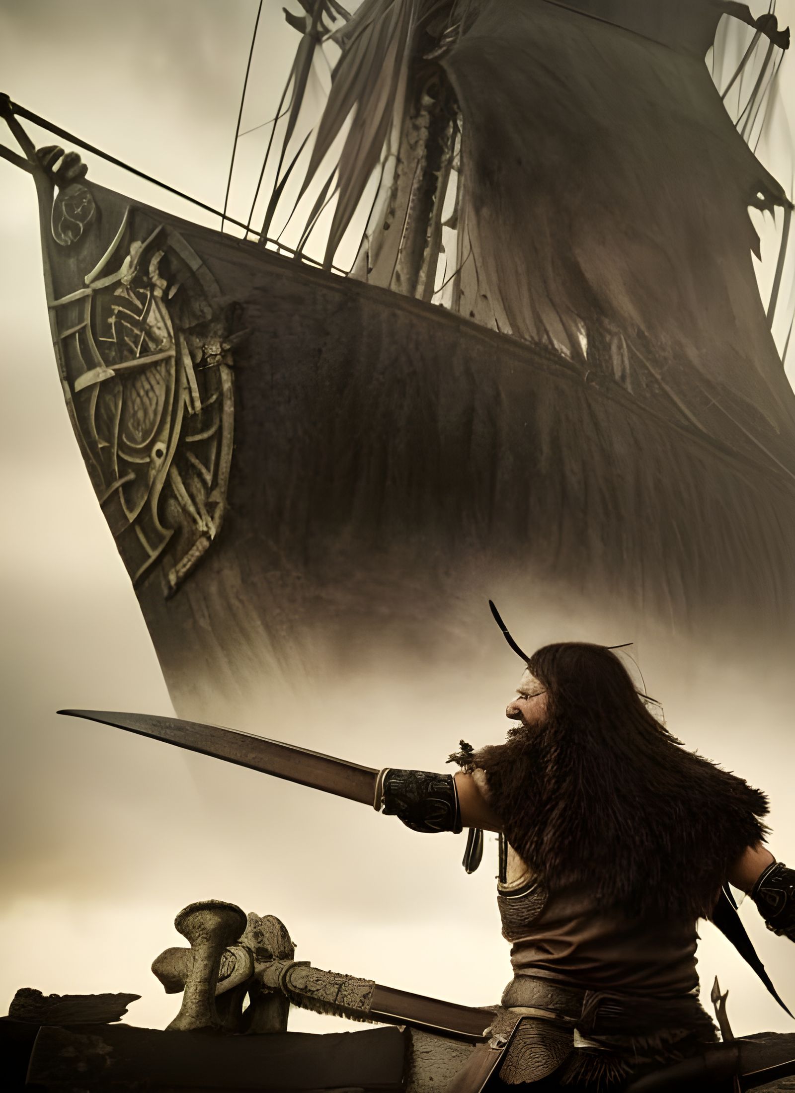 Viking Warrior's War Cry: Epic Cinematic Scene