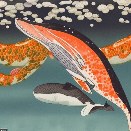 Koi Whale: Giant Marine Creature with Vibrant Colors
