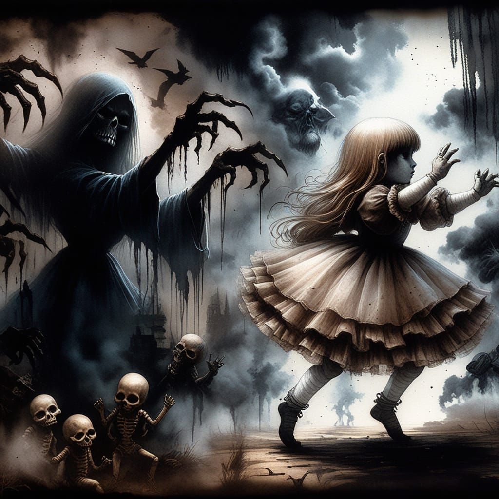 Dark Surrealistic Dreamscape in Moody Indigo and Midnight Bl...