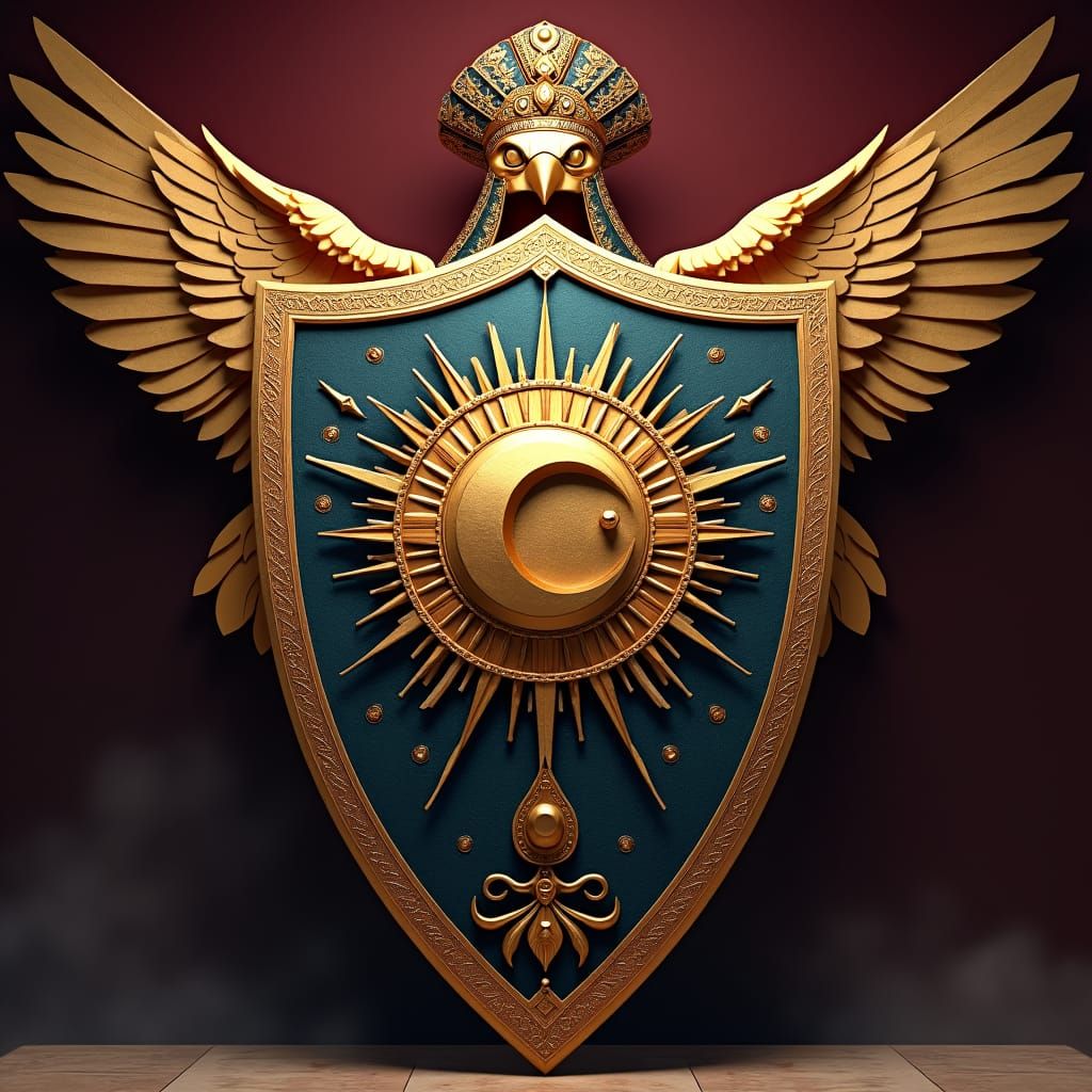 Arabian Shield with Sun and Moon Emblem
