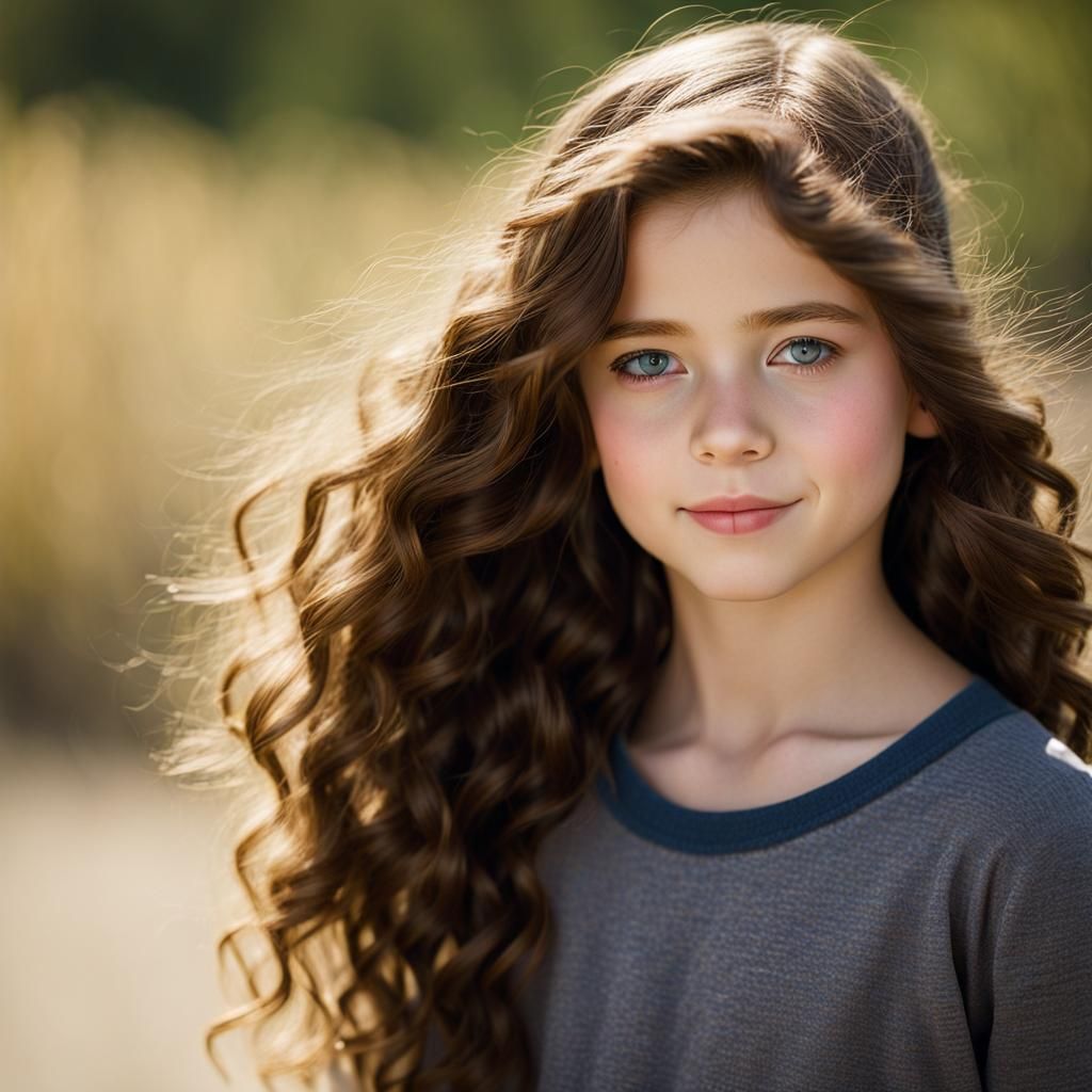 Portrait of a Freckled Girl with Hazel Eyes