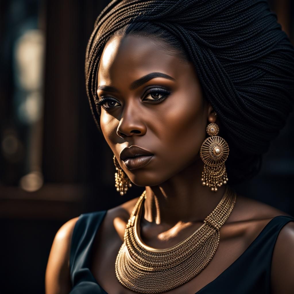 Hyperrealistic Portrait of Black Women in HDR