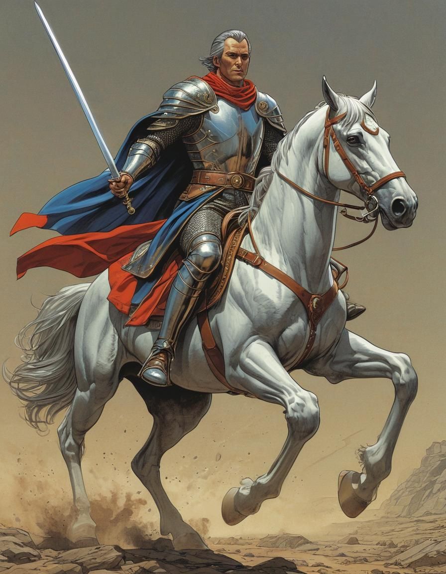 Sir Lancelot on Horseback: Comic Book Art