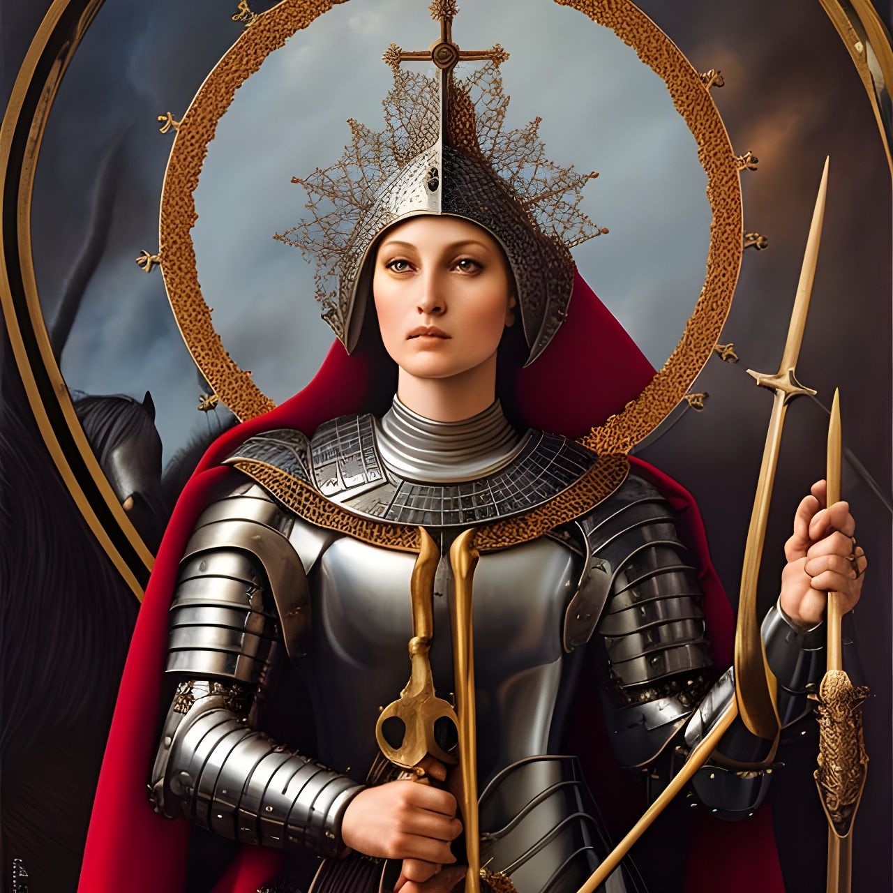 Joan of Arc Portrait in Medieval Style