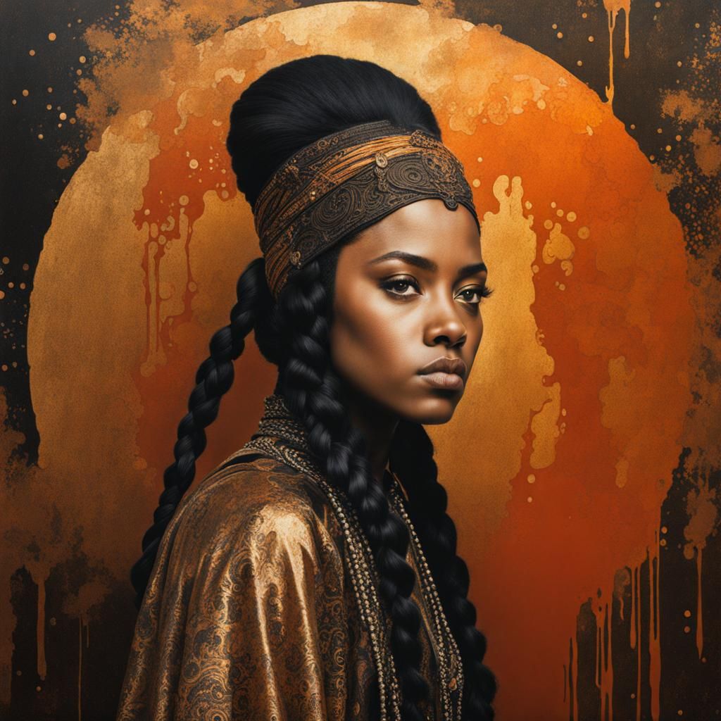 Bohemian Regal Portrait in Art Nouveau Style