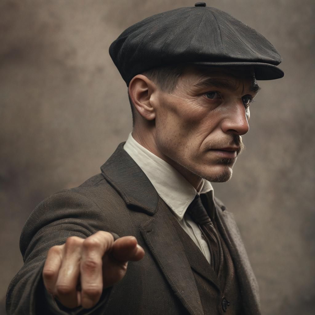 Hyperrealistic Peaky Blinder Gang Member Portrait