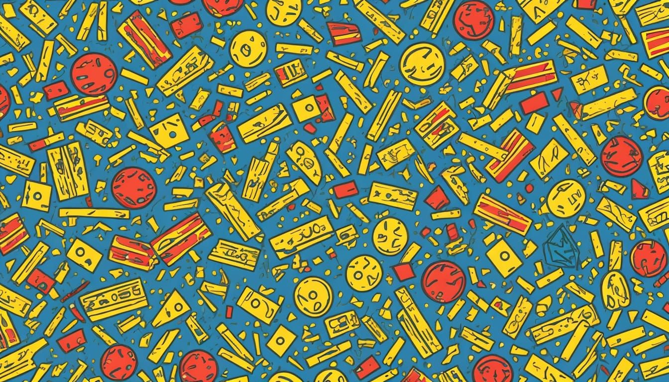 Pop Art: Bitcoins and Fries in Warhol Style