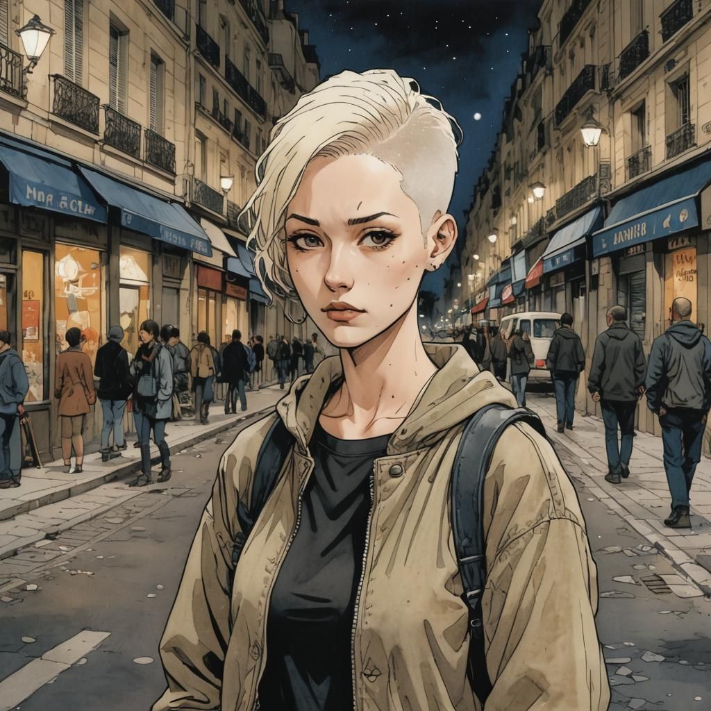 Anarchist in Paris: Anime-Style Night Scene