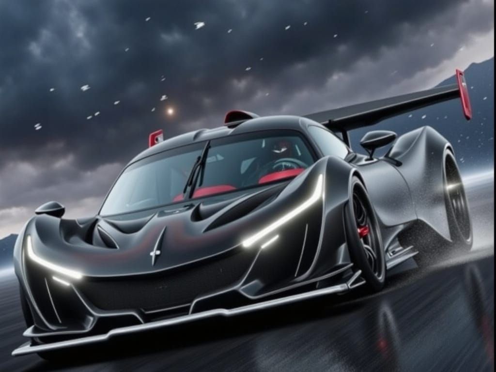 Apollo Supercar Races Through Fiery Hellscape