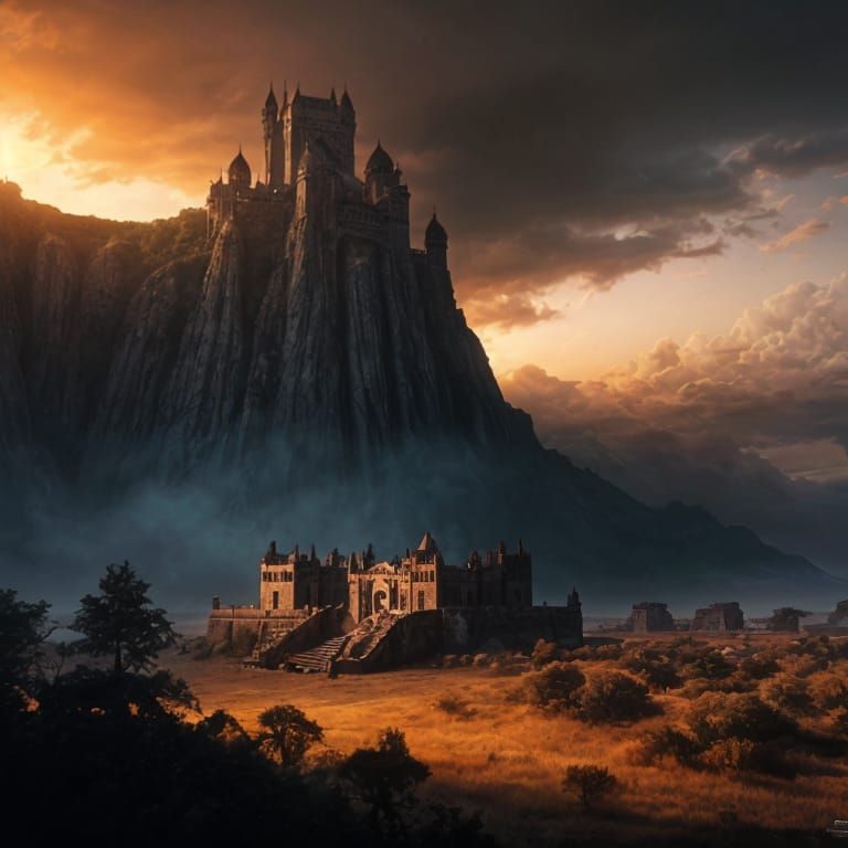 Epic Fantasy Barbarian Army Charging into Cinematic Sunset