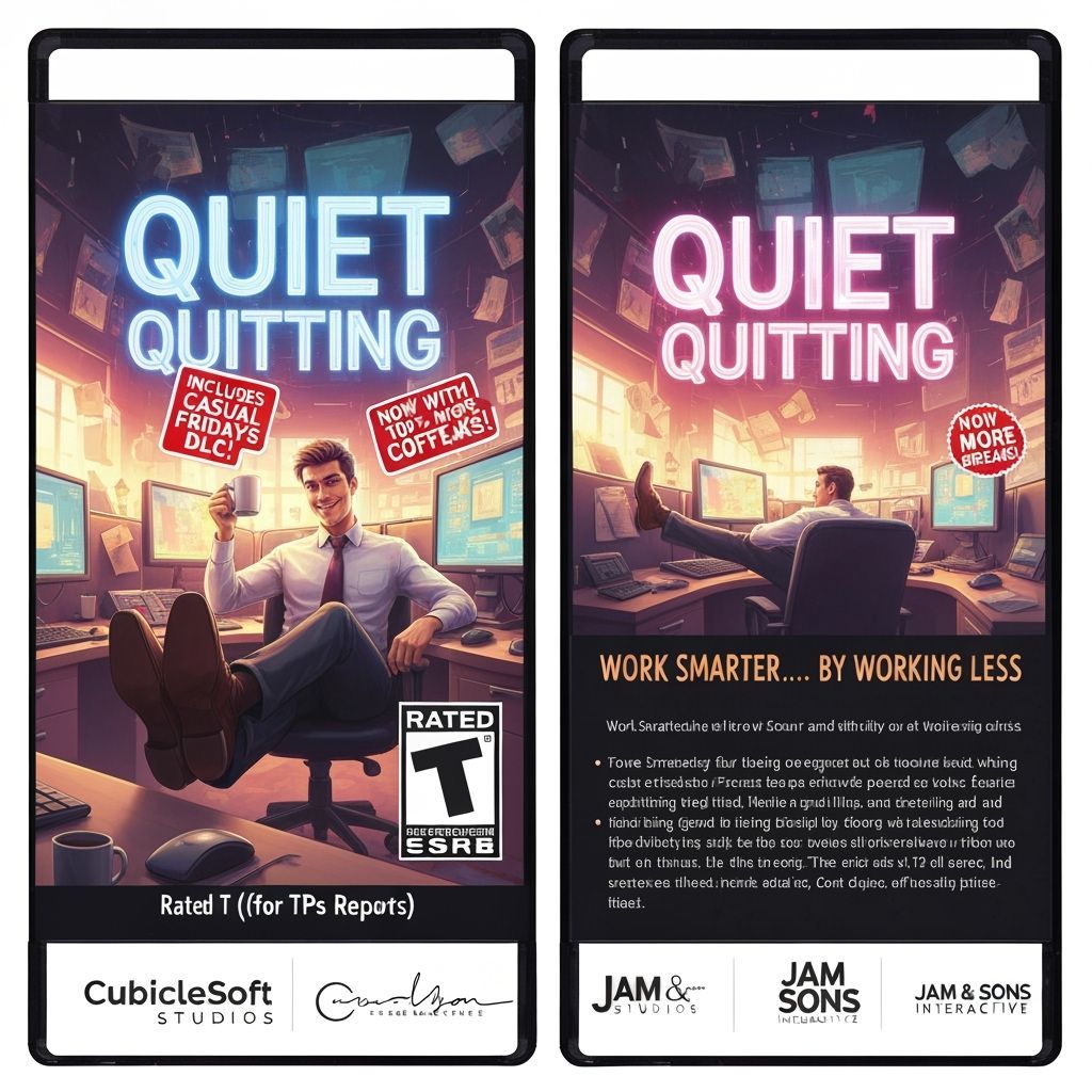Parody Video Game Cover: Quiet Quitting in Epic Style