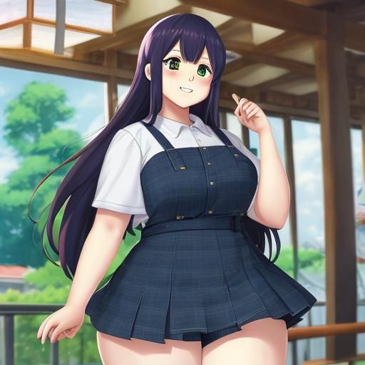 Anime-Style Chubby Girl in Manga Art