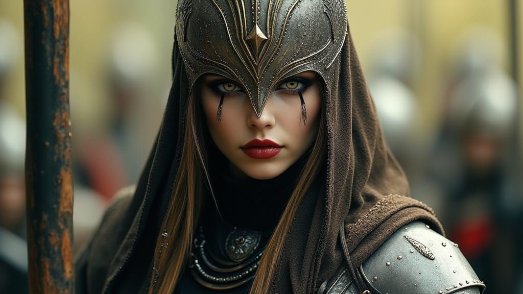 Viking Warrior Woman in Realistic Battle Armor