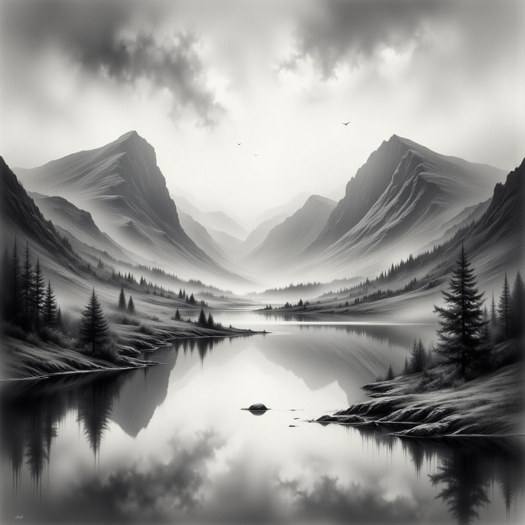 Whispers of the Highland in Dreamy Watercolor