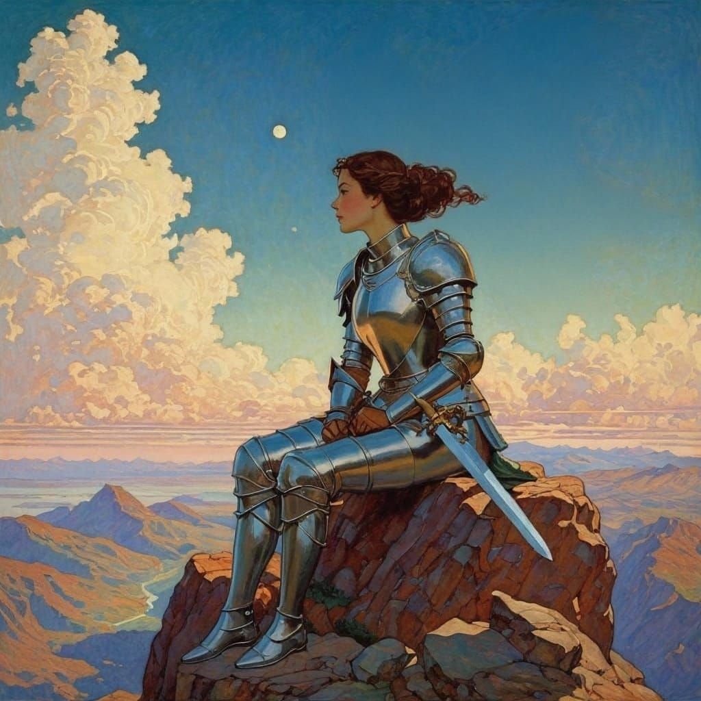 In her thoughts she is a Knight with armor, shield and sword...