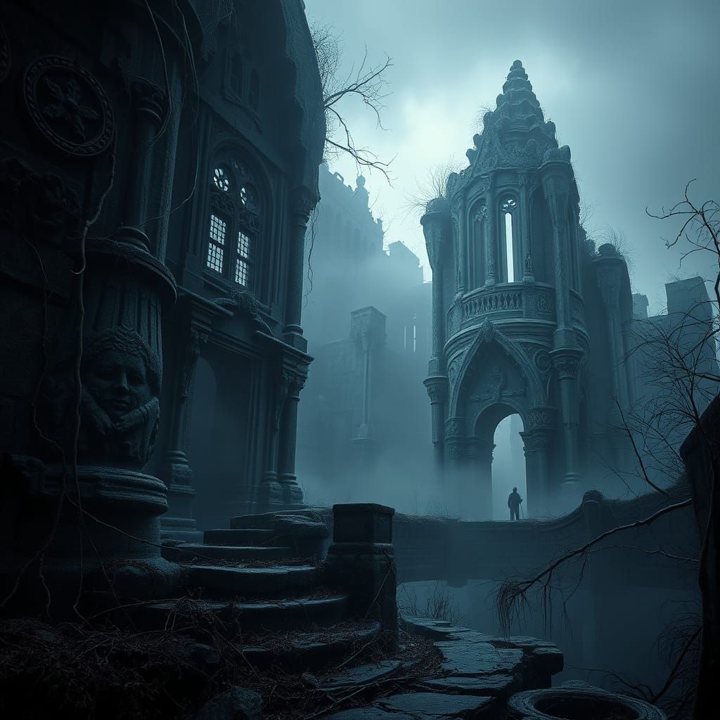 Ancient Ruins in Biomechanical Twilight