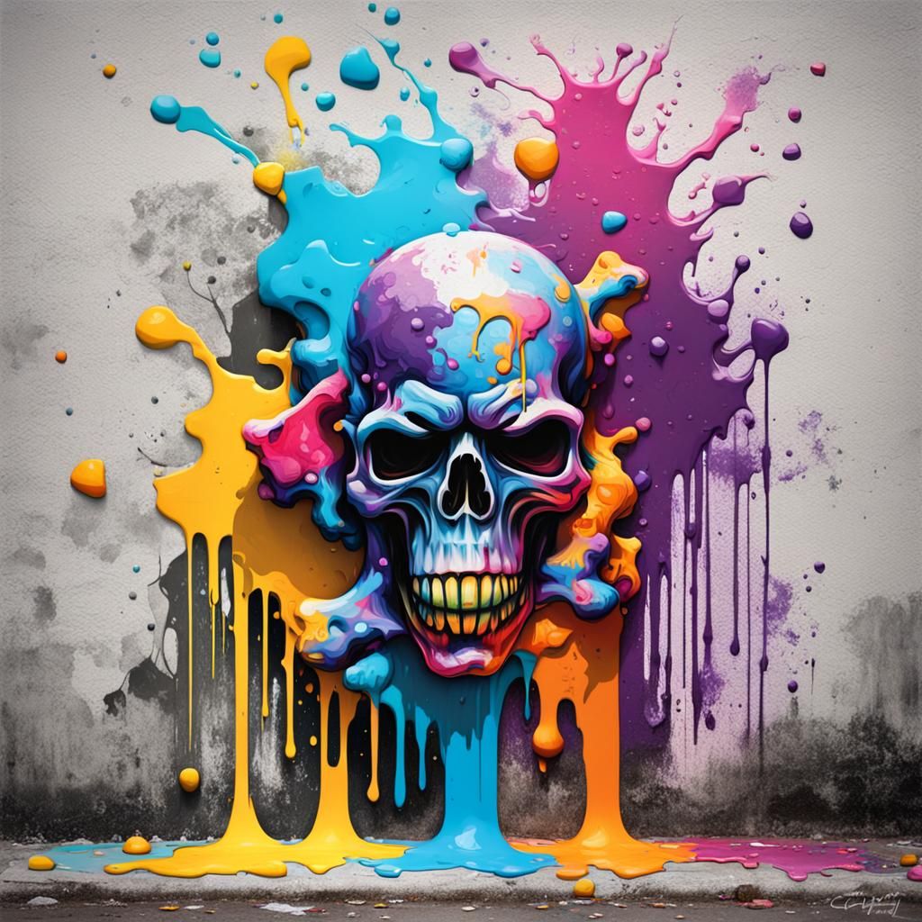 Colorful Graffiti Street Art in Spray Paint Style