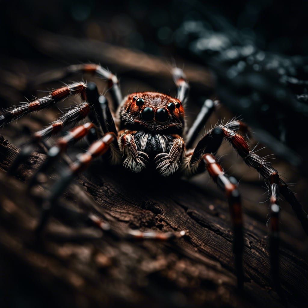 Hyperrealistic Spiders in High Contrast