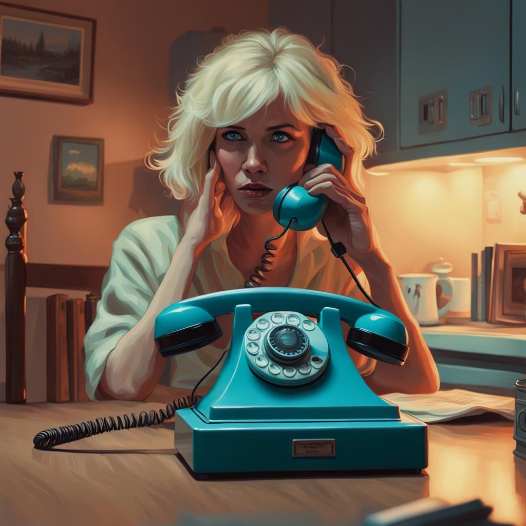 Hypermodern Blondie on a Classic Phone