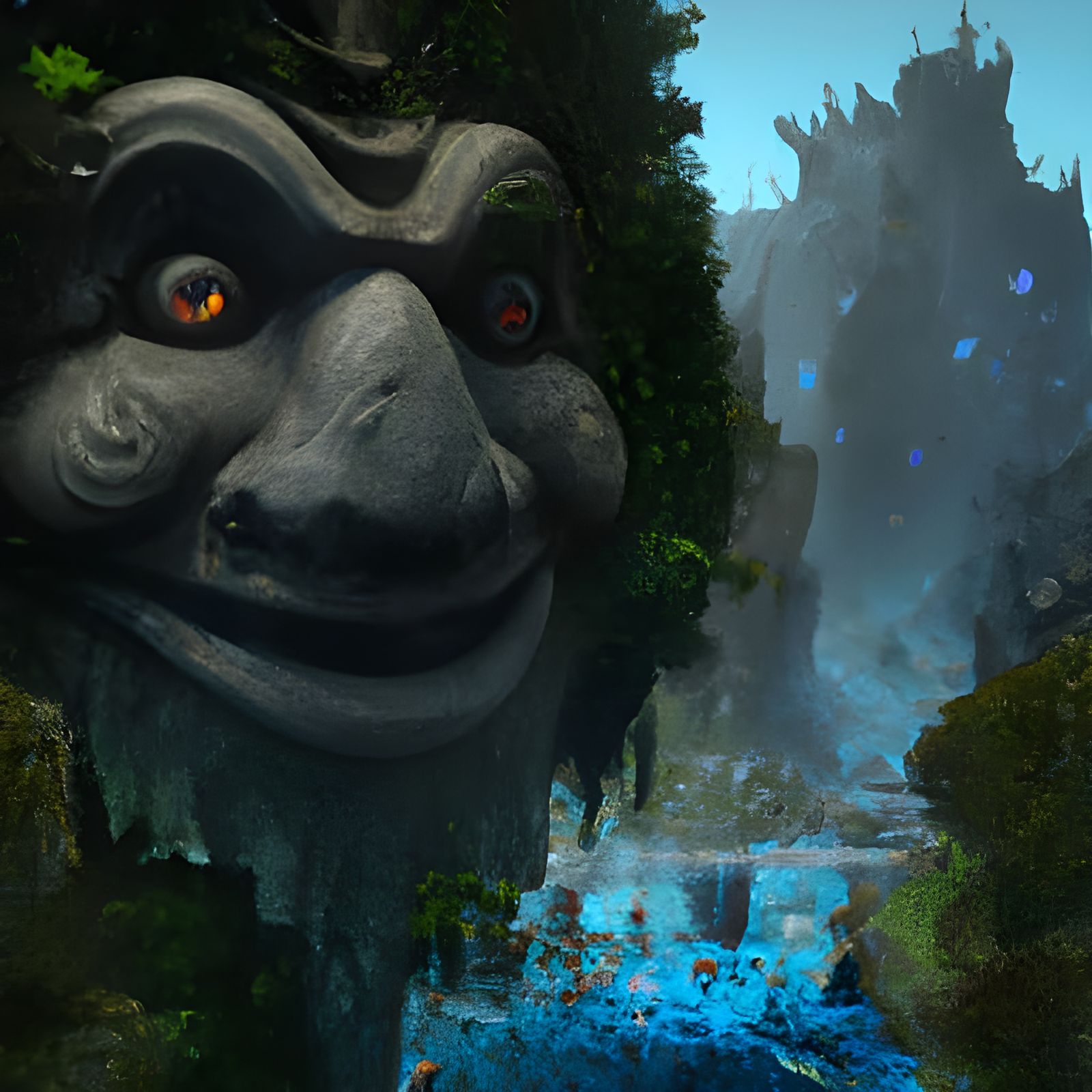 Floating Cities with Hidden Faces: Fantasy Concept Art