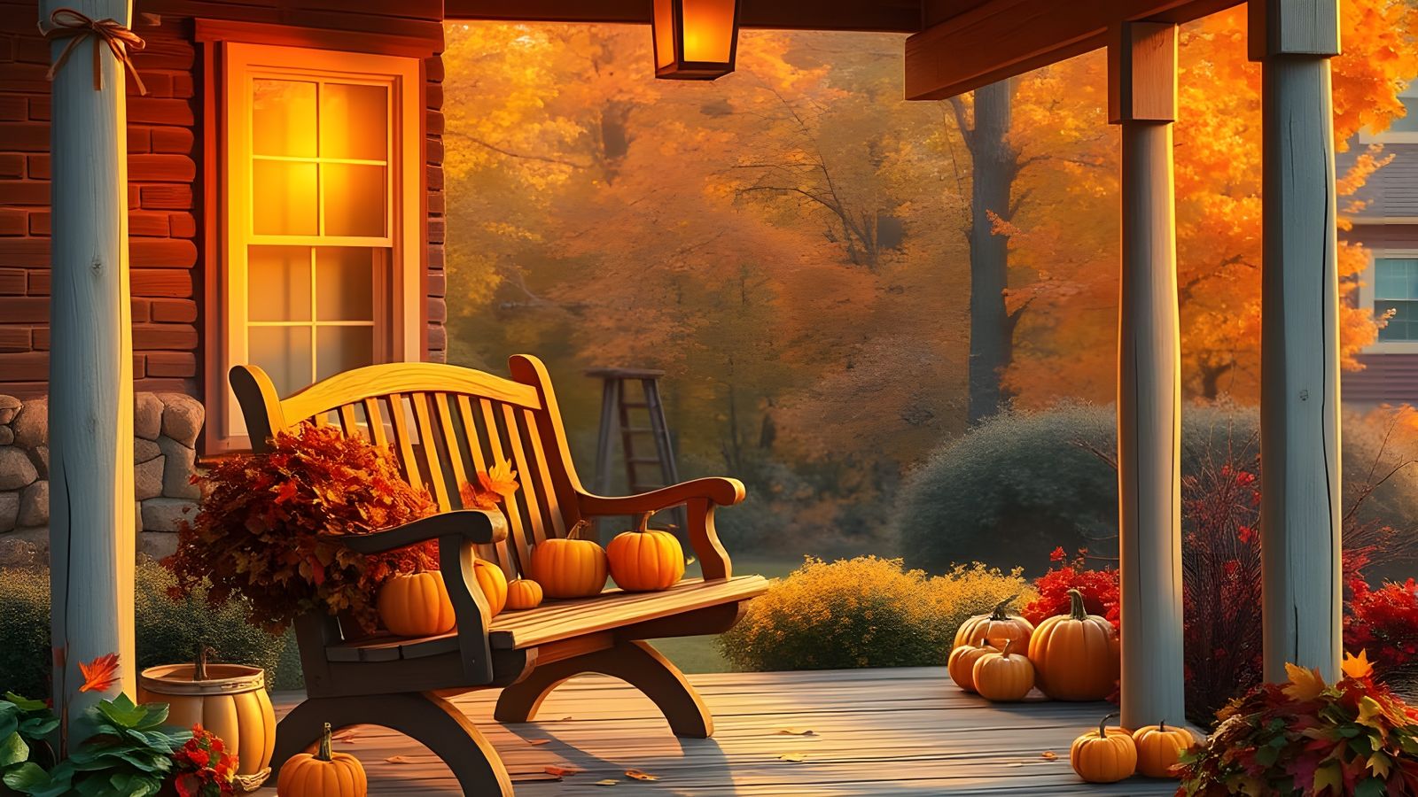 Fall Porch Swing Serenity