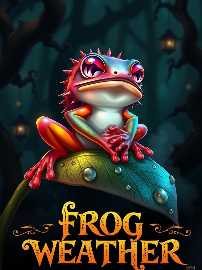 Dark Fantasy Frog with Iridescent Skin