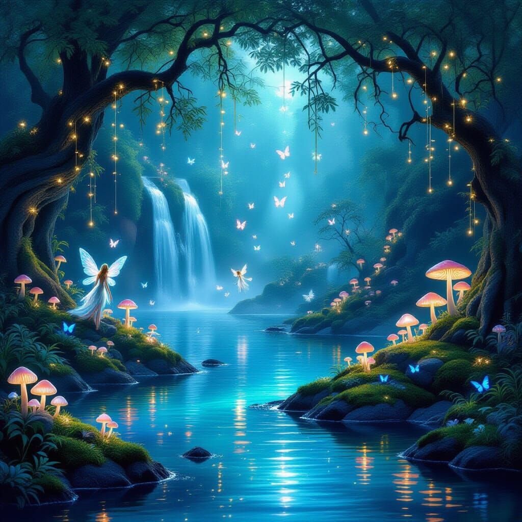 Enchanted Lagoon: A Mystical Forest Sanctuary